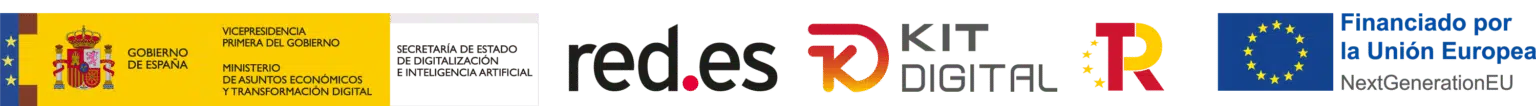 Gobierno de España, Red.es, Kit Digital, Plan de Recuperación, Transformación y Resiliencia. Financiado por la Unión Europea, NextGenerationEU